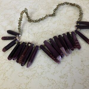 Elegant Purple Beaded tribal look Necklace